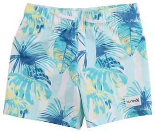 Thumbnail 1: Hurley Little Boys Palm Print Swim Shorts 