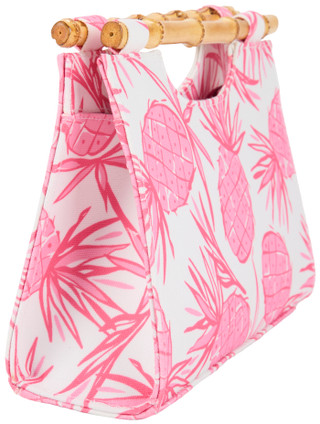 Thumbnail 2: D'Margeaux Tropical Pineapple Satchel with Bamboo Handle 