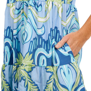 Thumbnail 2: Kaktus Women's Short Sleeve Print Tiered Dress 