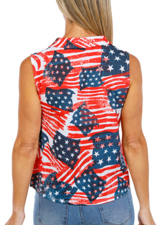 Thumbnail 2: Onque Women's Sleeveless American Flag Top 