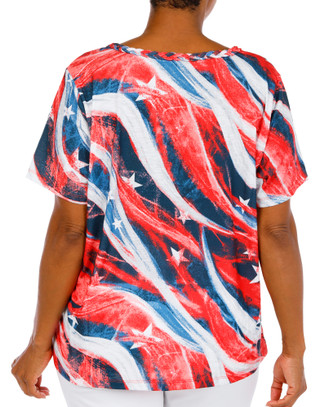 Thumbnail 3: Onque Women's Plus Americana Braid Trim Top 