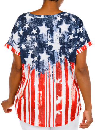 Thumbnail 2: Onque Women's Plus Short Sleeve Americana Top 