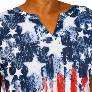 Thumbnail 4: Onque Women's Plus Short Sleeve Americana Top 