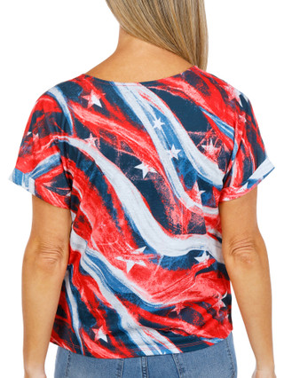 Thumbnail 2: Onque Women's Short Sleeve Americana Top 