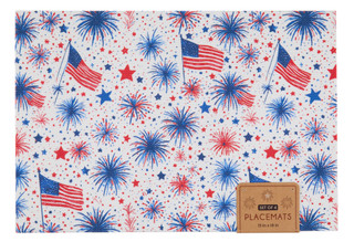 Thumbnail 1: Dream Home 4 Pk Americana Flags & Fireworks Placemats 