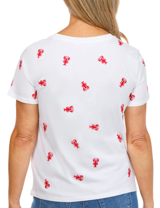 Thumbnail 2: Philosophy Women's Short Sleeve Embroidered Lobster Top 