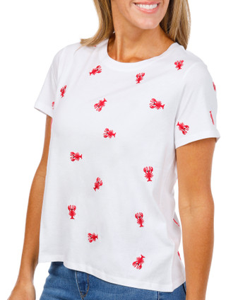 Thumbnail 3: Philosophy Women's Short Sleeve Embroidered Lobster Top 
