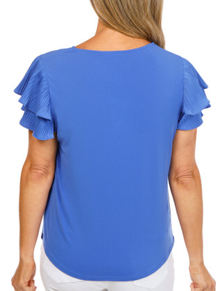 Thumbnail 2: Adrianna Papell Women's Pleated Sleeve Button Front Top 