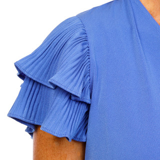 Thumbnail 4: Adrianna Papell Women's Pleated Sleeve Button Front Top 