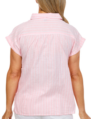 Thumbnail 2: Dash Women's Short Sleeve Button Front Top 