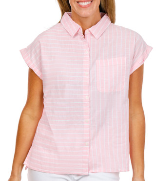 Thumbnail 1: Dash Women's Short Sleeve Button Front Top 