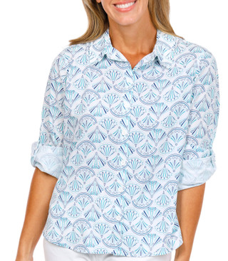 Thumbnail 1: REEL LEGENDS Petite Outdoor Wayfinder Woven Button Front Shirt 
