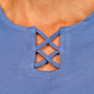 Thumbnail 2: Coral Bay Petite Short Sleeve Criss Cross Neck Top 