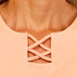 Thumbnail 3: Coral Bay Petite Short Sleeve Criss Cross Neck Top 