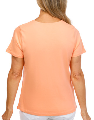 Thumbnail 4: Coral Bay Petite Short Sleeve Criss Cross Neck Top 