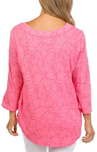 Thumbnail 2: Ruby Road Women's 3/4 Sleeve Textured Tonal Top 