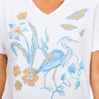 Thumbnail 2: Coral Bay Women's Short Sleeve V-Neck Crane Top 