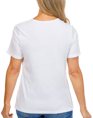 Thumbnail 3: Coral Bay Women's Short Sleeve V-Neck Crane Top 
