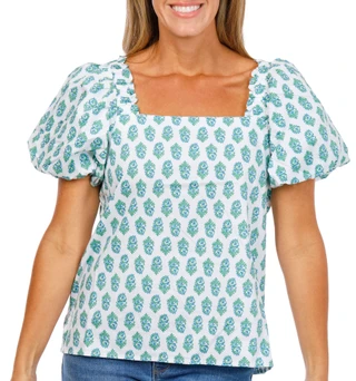 Thumbnail 1: Cece Women's Puff Sleeve Square Neck Top 