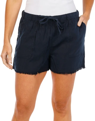 Thumbnail 1: TRUTH Women's Drawstring Fray Hem Shorts 