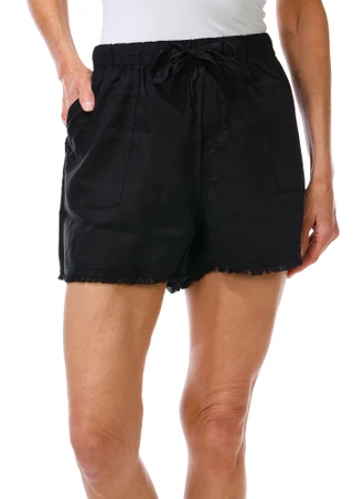 Thumbnail 1: TRUTH Women's Drawstring Fray Hem Shorts 