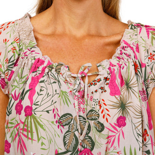 Thumbnail 2: Hue Women's Short Sleeve Shirred Midi Sleepshirt 