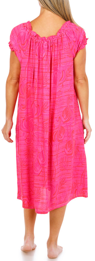 Thumbnail 2: Hue Women's Short Sleeve Shirred Midi Sleepshirt 