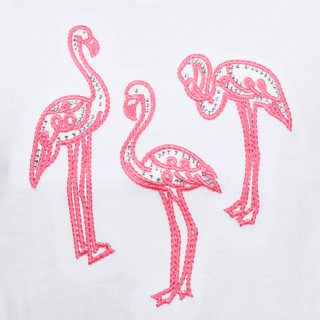 Thumbnail 3: Coral Bay Petite Short Sleeve Embroidered Flamingo Top 