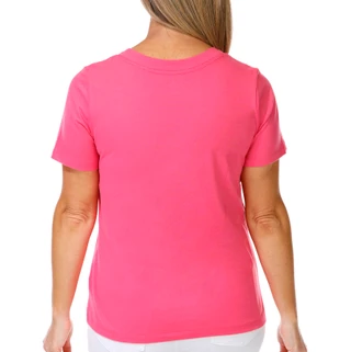 Thumbnail 2: Coral Bay Petite Short Sleeve Embroidered Flamingo Top 