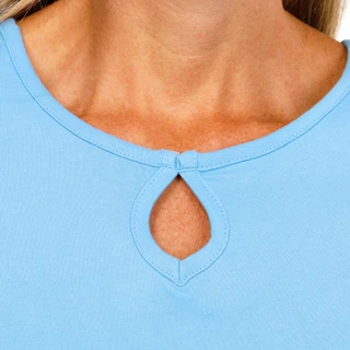 Thumbnail 2: Coral Bay Petite Short Sleeve Keyhole Neck Top 