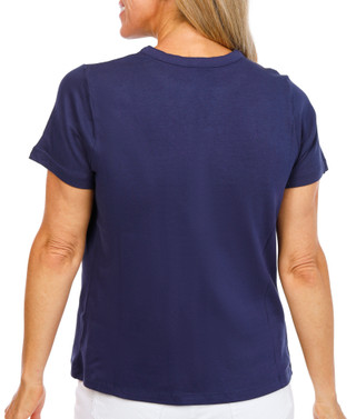 Thumbnail 2: Coral Bay Petite Short Sleeve Half Dome Button Henley Top 