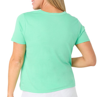 Thumbnail 2: Coral Bay Petite Short Sleeve Half Dome Button Henley Top 