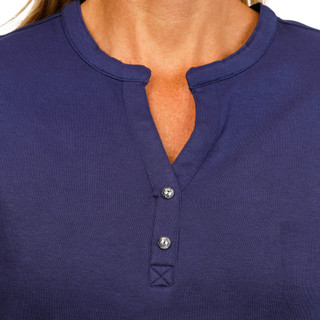 Thumbnail 3: Coral Bay Petite Short Sleeve Half Dome Button Henley Top 