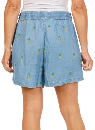 Thumbnail 3: Philosophy Women's Embroidered Tencel Shorts 