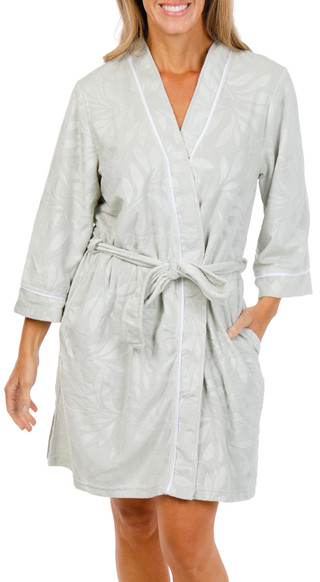 Thumbnail 1: JACLYN Women's Embossed Honey Knit Kimono Robe 