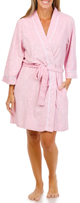 Thumbnail 7: JACLYN Women's Embossed Plush Robe 