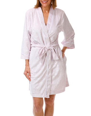 Thumbnail 1: JACLYN Women's Embossed Honey Knit Kimono Robe 