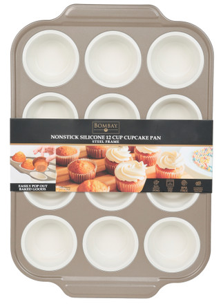 Thumbnail 1: Bombay Non-Stick Silicone 12 Cup Cupcake Pan 