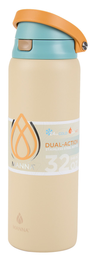 Thumbnail 1: Manna 32 oz Stainless Steel Dual-Action Water Bottle 