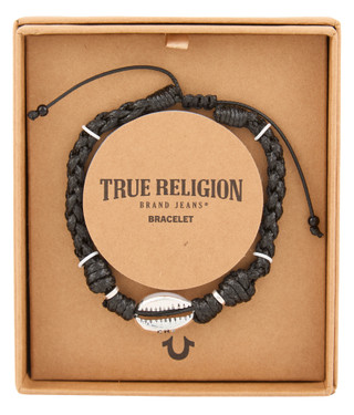 Thumbnail 1: True Religion Men's Leather Shell Bracelet  