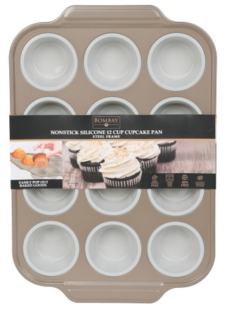 Thumbnail 1: Bombay Non-Stick Silicone 12 Cup Cupcake Pan 