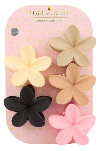 Thumbnail 1: Hair Essentials 5 Pk Flower Hair Claw Clips 
