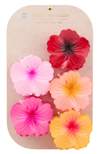 Thumbnail 1: Hair Essentials 5 Pk Floral Hair Claw Clips 