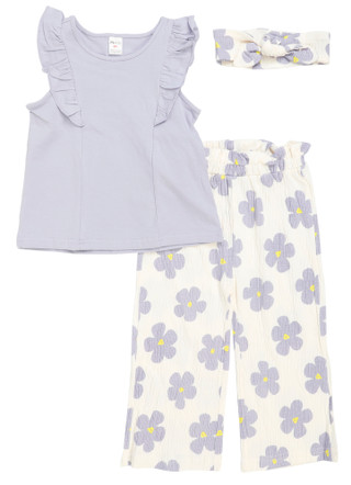 Thumbnail 1: PL KIDS Toddler Girls 3 Pc Floral  Top & Pants Set 