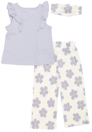 Thumbnail 2: PL KIDS Toddler Girls 3 Pc Floral  Top & Pants Set 