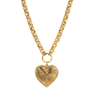 Thumbnail 1: 1928 Jewelry Gold Tone Large Heart Pendant Necklace 