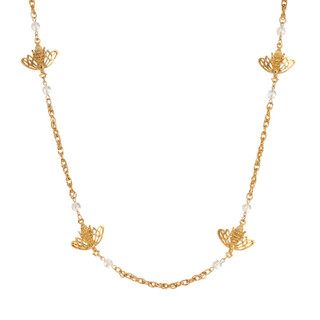Thumbnail 1: 1928 Jewelry Gold Tone Crystal Bee 40 in. Necklace 