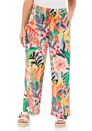 Thumbnail 1: Hope & Harlow Women's Wide Leg Print Pants 