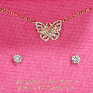 Thumbnail 3: Lumira 2 Pc Butterfly Necklace Set 
