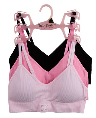 Thumbnail 1: Juicy Couture Juniors 3 Pk Ribbed Bralettes 